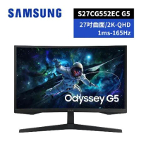 短促 SAMSUNG 27吋 1000R Odyssey G5 曲面電競顯示器 電腦螢幕 S27CG552EC