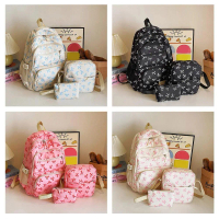 【In Stock】Four-tone Padded Laptop Backpack Leisure Waterproof SchoolBag Fashion Bag For Women Y2E6