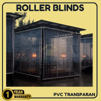 Roller Blind PVC Transparan - Roller Blinds Tahan Air - Tirai Plastik Outdoor - Krey Gulung PVC - Bl