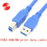 USB 3.0 printer extension cable AM-BM high-speed square mouth printer cable, printer data cable, computer connection cable