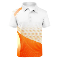 Men's Athletic Short Sleeve Polo | 3D Printed Badminton & Table Tennis Design, Breathable Fit – Li