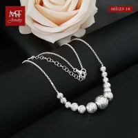 MT สร้อยคอเงินแท้ สร้อยคอ ประดับบอล ตัดลาย ยาว 16 18 นิ้ว Necklace (snl123-16) MT Jewelry มณีธารา  ส