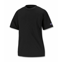 美國百分百【Champion】冠軍 T恤 短袖 T-shirt logo 素T 排汗 快乾 高磅數 黑色 XS S號 F386