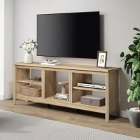 Farmhouse TV Stand for TVs up to 75 Inch, Entertainment Center for 80 inch TV Console Table with 5 Cubby Storages for Bedroom
