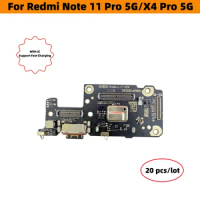 20 Pcs USB Charger Dock Flex Cable Connector Board Charging Port Replacement Parts For Xiaomi Redmi Note 11 Pro 5G / X4 Pro 5G