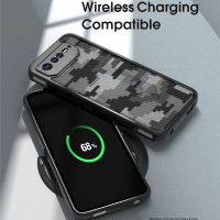 for ROG Phone 6/6Pro/6D Case,Clear Hard Back  Shockproof Advanced Protective Cover - Camo Black Wate