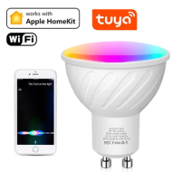 Homekit GU10 WiFi Smart LED Spotlight Light Bulb RGBCW For Apple Home MFI Certified Alexa Google Home，Tuya Smart Life LED Lamp