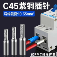 C45銅插針DTD10/16/25/35平方接線端子紫銅鍍錫端頭空開銅線鼻子