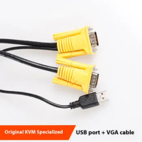 KVM Header Cable VGA to VGA+USB Hanger Cable 1.5m 3m 5m Super Signal Transmission Lossless Transmission Super Shielded