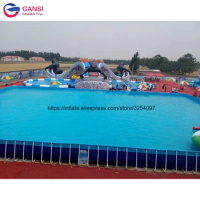 High tensile metal frame pool foldable intex swimming pools for water park