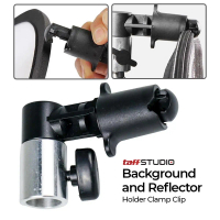 Alat Fotografi TaffSTUDIO Background Reflector Disc Holder Clamp Klip Reflektor - QM3622 - Black Ter