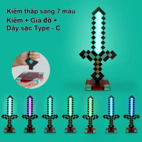 [ HN ] Minecraft Kiếm Diamond Sword Kiếm Ánh Sáng 7 Màu Quà Tặng Sinh Nhật