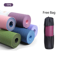 TPE Dual / Single Color Yoga Mat Exercise Mat Anti Slip No Alignment Guide 183cm x 61cm x 6mm