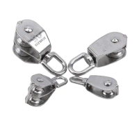 Stainless Steel Pulley M15/M25 Single/Double Wheel Swivel Lifting Rope Pulley Set Lifting Wheel Tools Wire Rope Crane Pulley