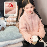 【Star 星】男女童加絨加厚珊瑚絨保暖外套(中大童保暖長絨珊瑚絨外套)