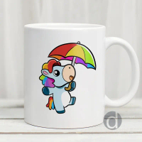 Mug Cangkir Cute Cute Unicorn Rainbow