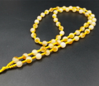 高的精美天然玉石黃龍玉圓珠掛件繩6毫米圓珠吊墜繩黃玉圓珠項鏈