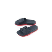 Sandal CHRISTIAN LOUBOUTIN TAKE IT EASY RED BLACK FLAT RUBBER SLIDE 100% ORIGINAL 43