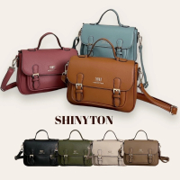 SHINYTON 112001復古小書包☆側背包、斜背包、小方包、肩背包、手提包、多層包