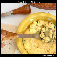 R&C Mini Potato Masher with Wooden Handle Stainless Steel Fruit Vegetable Masher Kitchen Tool