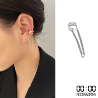 【00:00】雙層耳骨夾 鍊條耳骨夾/韓國設計個性線條雙層金屬鍊條造型耳骨夾 單只(2色任選)
