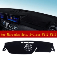 Flannel Car Dashboard Mat Cover For Mercedes Benz E-Class W212 W213 Anti-Slip Pad Sunshade Accessories E200 E250 E300 E220d Amg