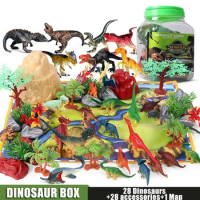 Simulation Dinosaur Accessory Box Set Action Figures Jurassic Dino World T Rex Paraganglion Ankylosaurus Map Miniacture Kid Toys