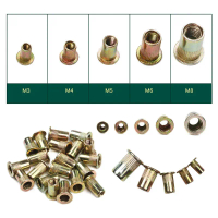 Baut Rivet Murah Harga Satuan Rivnut Mur Baut Flat Carbon Steel Kuning Berbagai Ukuran M3 M4 M5 M6 M