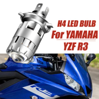 1X For Yamaha YZF R3 HS1 Lamp With Lens Motorcycle Accessories H4 LED Headlight High Low Beam Cafe Racer Enduro Moto Front Lamp
