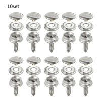 10 Sets Stainless Steel Tapping Snap Fastener Kit Tent Marine Yacht Boat Canvas Cover Tools Sockets Buttons Car Canopy Accessori