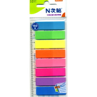 【文具通】N次貼螢光透明標籤45*12mm AS66507