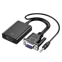 With Audio Cable Vga To Hdmi To Connect To The Monitor, Suitable For Laptop Or Tablet Computer HDMI To VGA Female Adapter