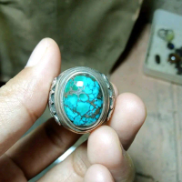 batu akik pirus Persia || Ring perak hand made