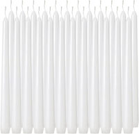 Tuyai 24 Pack Tall White Taper Candles 10 inch (H) Dripless Unscented Dinner Candle eless Taper Cand