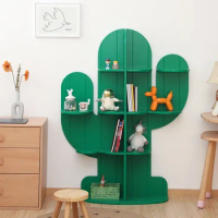 Creative Display Floor Solid Wood Shelf Cactus Fun Bookshelf Storage Picture Book Shelf