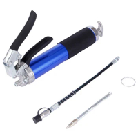 Pistol Grip Grease Gun Set Aluminum Alloy Manual Grip Grease Gun 400CC Handheld Grease Filling 6000-7000PSI with Flexible Hose