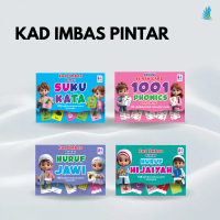 Kad Imbas Pintar -Suku Kata - 1001 Phonics - Huruf Jawi - Huruf Hijaiyah - 128 Kad Berwarna-Warni -