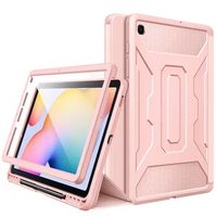 MoKo Case For Samsung Galaxy Tab S6 Lite 10.4 2022 (SM-P613/P619),[Built-in Screen Protector]Full-Body Trifold Stand Cover Case