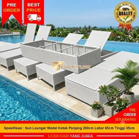 Sunbed Pool Preium Sun Lounger / Kursi Jemur Pantai Kolam renang Rotan sintetis