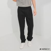 Hang Ten-男裝-經典款-REGULAR FIT打摺防皺長褲-黑