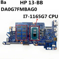 For HP 13-BB Laptop Motherboard DA0G7FMBAG0 CPU i7-1165G7 Notebook Mainboard
