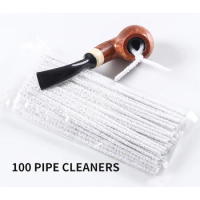 100pcs Cotton Smoking Pipe Cleaners Smoke Tobacco Pipe Cleaning Tool White Smoke Pipe Cleaner Accessories