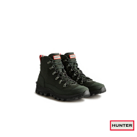 【HUNTER】男鞋-Commando帆布綁帶靴(軍綠色)