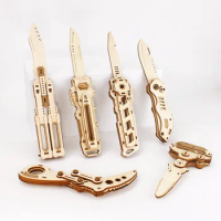 Knife Toy 3D Puzzles 6 Kinds Fake Folding Claw Butterfly Knives CSGO Building Block Learning Making Kit Gift for Adults Teens