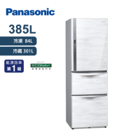 Panasonic國際牌 385L 鋼板系列三門變頻1級電冰箱 雅士白 NR-C389HV