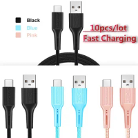 Wholesale USB Type C Cable 10pcs/lot 1m 2m 3m for Huawei Samsung Xiaomi Fast USB Charging Type-C Charger Data Cable