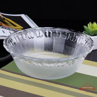 玻璃大碗無鉛透明沙拉碗家用大號約玻璃碗創意冰激凌碗甜品碗餐具