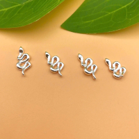 Charm bạc nối 2 đầu hình rắn bạc 999 cho nữ lỗ ~1mm - Charm Bạc 999 - Mã CB1640
