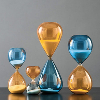 藍橙色 (中號30分鐘) 玻璃沙漏 北歐ins創意沙漏計時器 桌面擺件 裝飾品 禮物