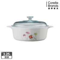 【美國康寧】Corningware 3.25L圓形康寧鍋(花漾彩繪)